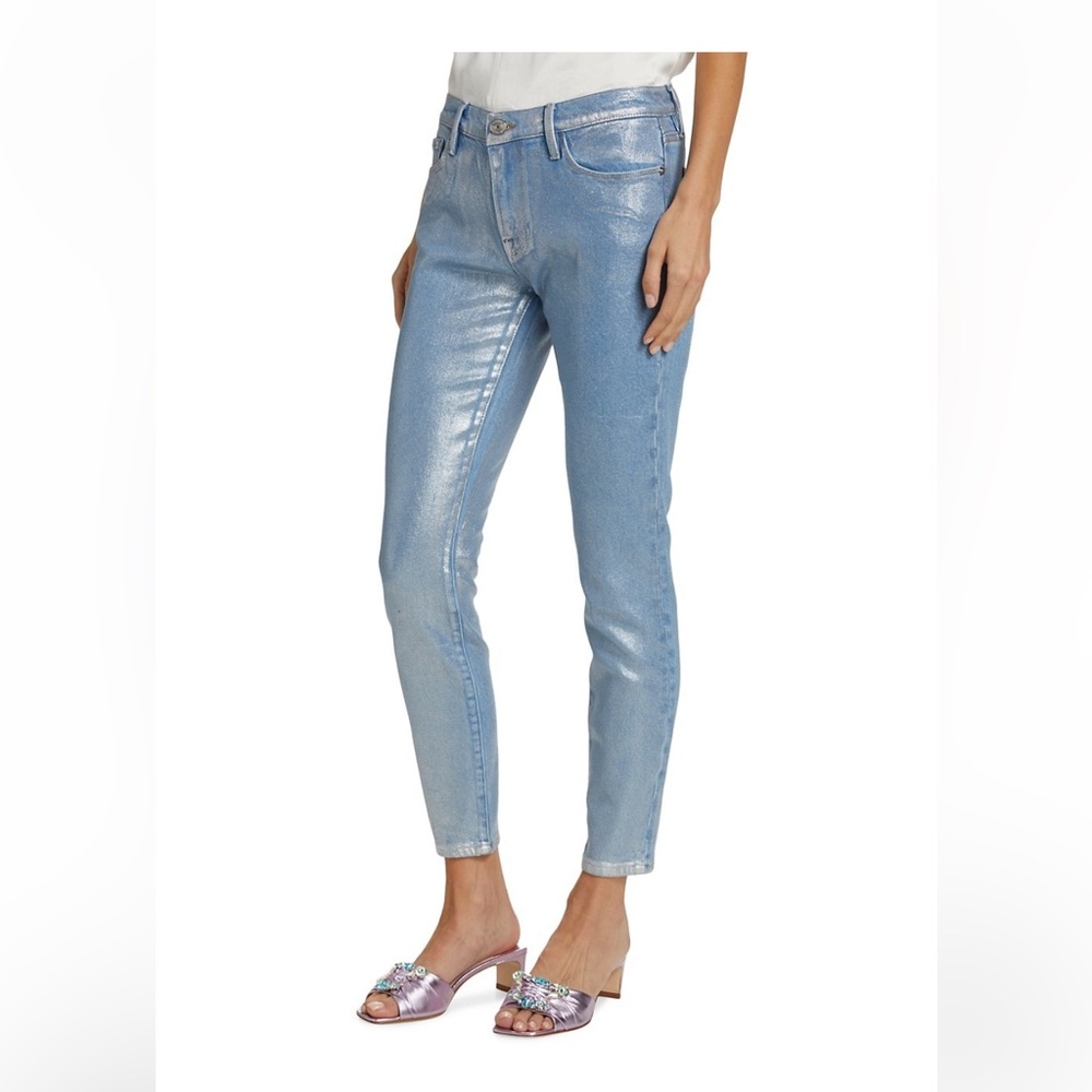 FRAME Le Skinny De Jeanne - made of denim with a metallic chrome finish